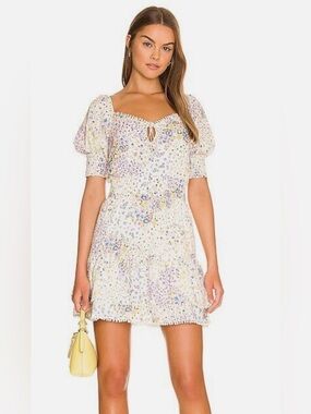 1. State Puff Sleeve Mini Dress Ditsy floral print smocked